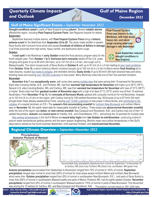 Click here to download the Gulf of Maine Fall 2022 Outlook